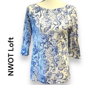NWOT Loft Boatneck 3/4 Tee